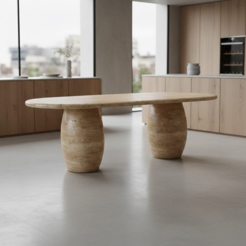 Golon Travertine Dining Table