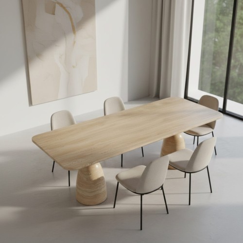 Enito Travertine Dining Table
