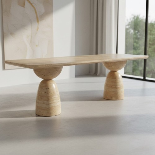 Enito Travertine Dining Table