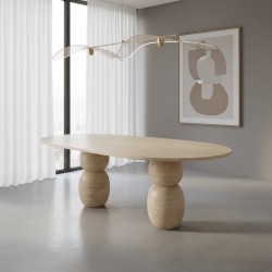 Nasra Travertine Dining Table