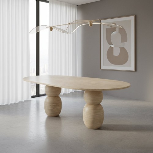 Nasra Travertine Dining Table