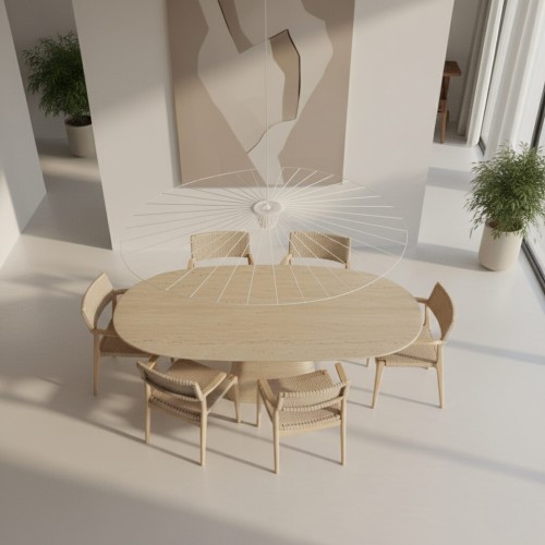 Jour Travertine Dining Table