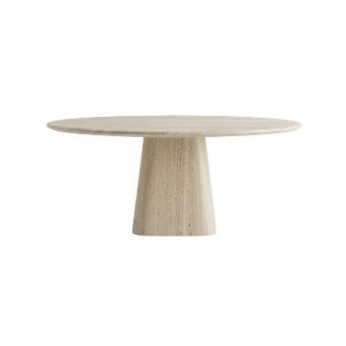 طاولة طعام مستديرة من حجر الترافرتين