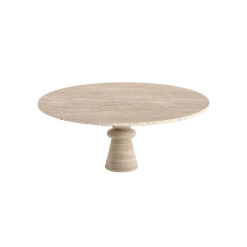 Segam Yuvarlak Traverten Yemek Masası