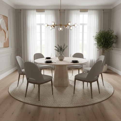 طاولة طعام مستديرة من حجر الترافرتين من سيجام