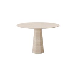 Fiore Yuvarlak Traverten Yemek Masası