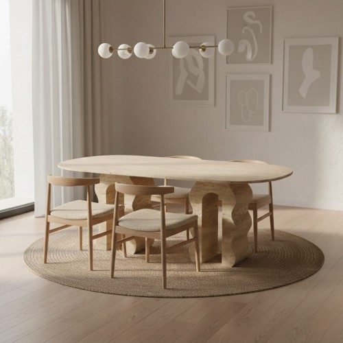 طاولة طعام من حجر الترافرتين كوسكو