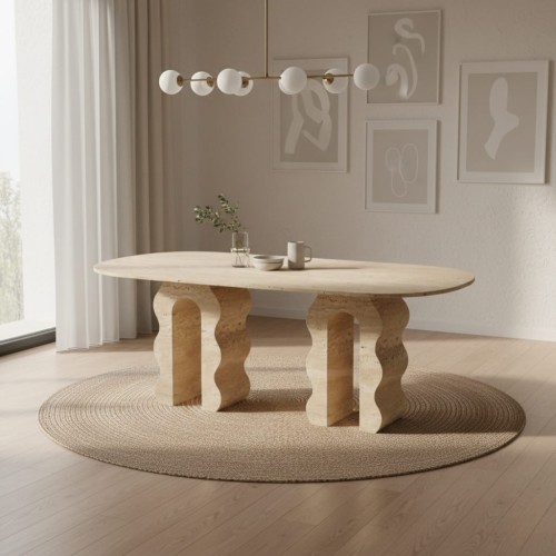 طاولة طعام من حجر الترافرتين كوسكو