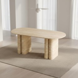 طاولة طعام من حجر الترافرتين من هاس