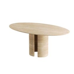 Serono Yuvarlak Traverten Yemek Masası