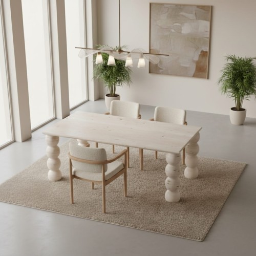 طاولة طعام من حجر الترافرتين