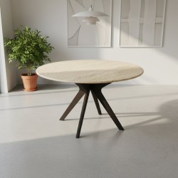 طاولة طعام من حجر الترافرتين بودر-Zoraa 