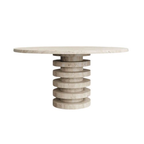 طاولة طعام من حجر الترافرتين بودر-Lucas 