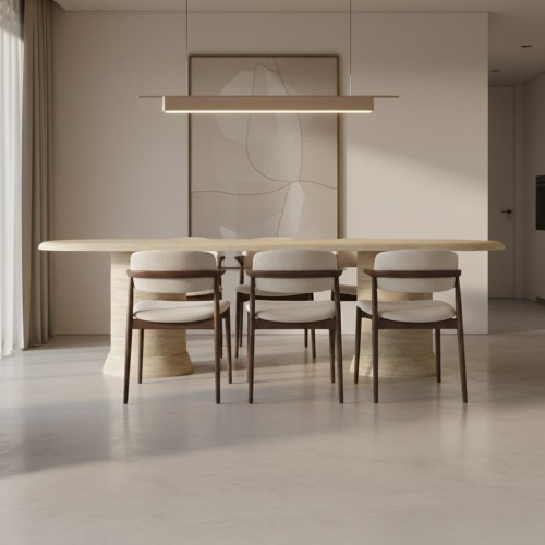 طاولة طعام من حجر الترافرتينEmma