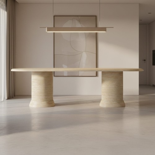 طاولة طعام من حجر الترافرتينEmma