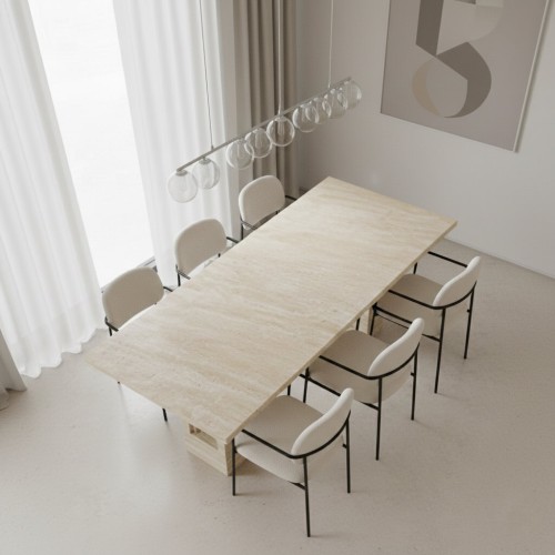 طاولة طعام من حجر الترافرتينHenry