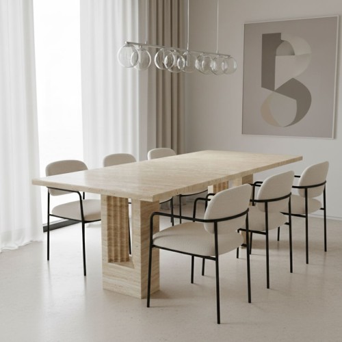 طاولة طعام من حجر الترافرتينHenry