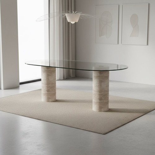 طاولة طعام من حجر الترافرتينThomas