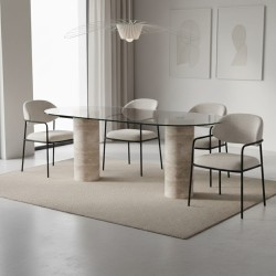 طاولة طعام من حجر الترافرتينThomas