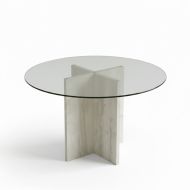 Bold Kare Traverten Yemek Masası