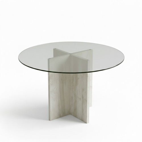 طاولة طعام من حجر الترافرتين بودر-Nora 