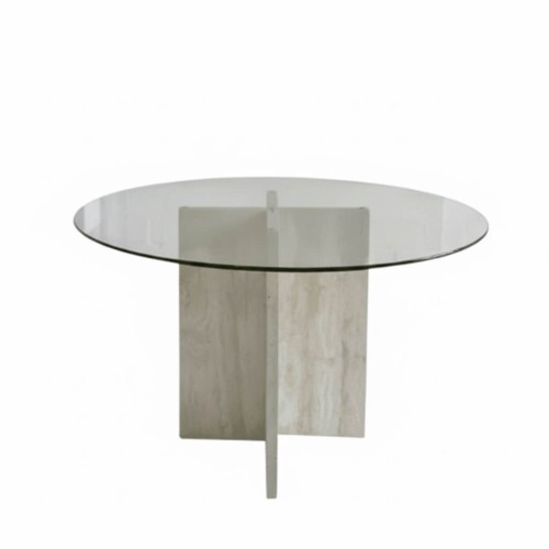 طاولة طعام من حجر الترافرتين بودر-Nora 