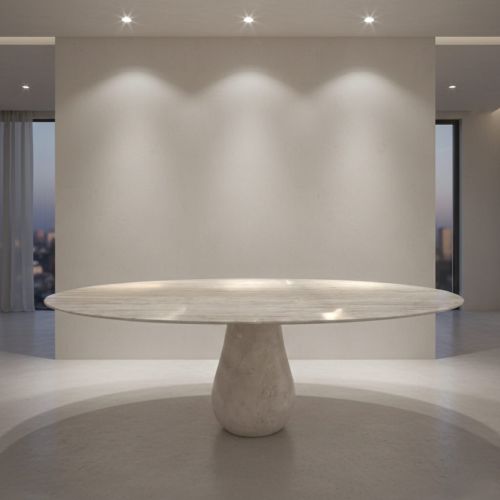 Flow Traverten Yemek Masası
