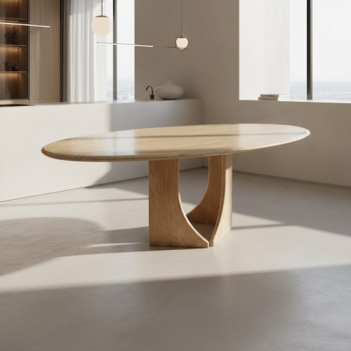 طاولة طعام من حجر الترافرتينAytu