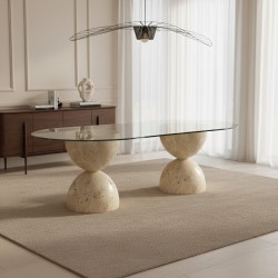 Bloss Traverten Yemek Masası