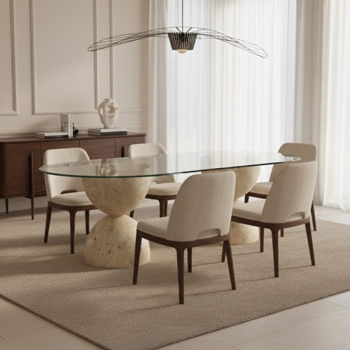 طاولة طعام من حجر الترافرتينRyan 