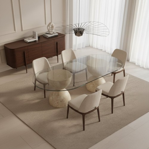 طاولة طعام من حجر الترافرتينRyan 