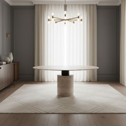 Crest Traverten Yemek Masası