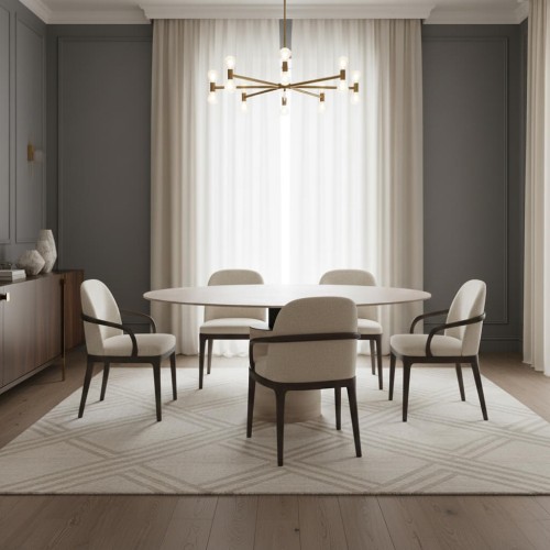 طاولة طعام من حجر الترافرتين بودر-Marco