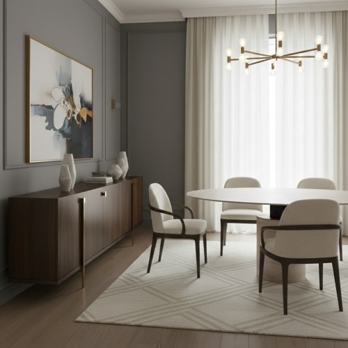 طاولة طعام من حجر الترافرتين بودر-Marco