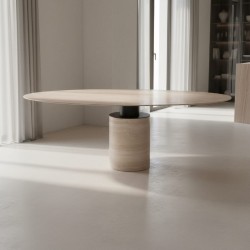 طاولة طعام ماركو إليبس من حجر الترافرتين