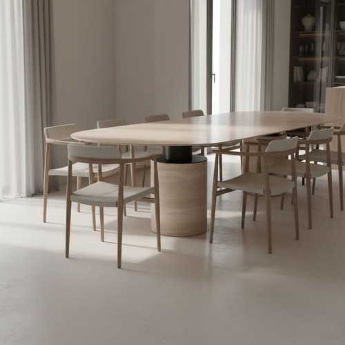 طاولة طعام ماركو إليبس من حجر الترافرتينMarco 2