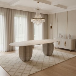 Sonya Kare Traverten Yemek Masası