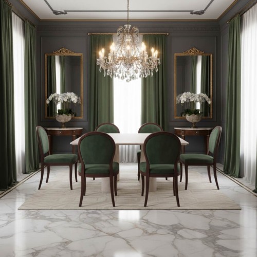 طاولة طعام مربعة من حجر الترافرتين سونتا