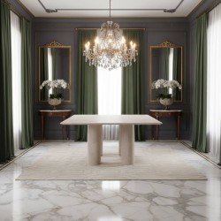 طاولة طعام مربعة من حجر الترافرتين سونتا