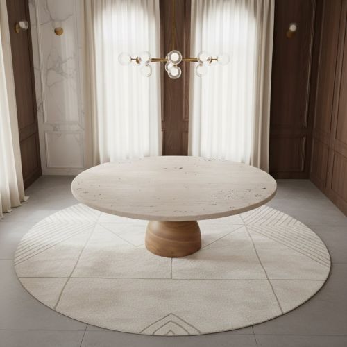 Bellis Traverten Yemek Masası