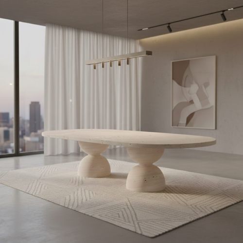 Aslii Traverten Yemek Masası