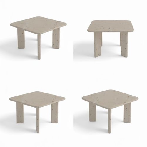 Moza Kare Traverten Yemek Masası