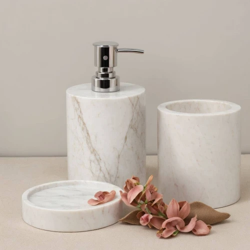 Mermer Banyo 3'lü Set banyo aksesuar